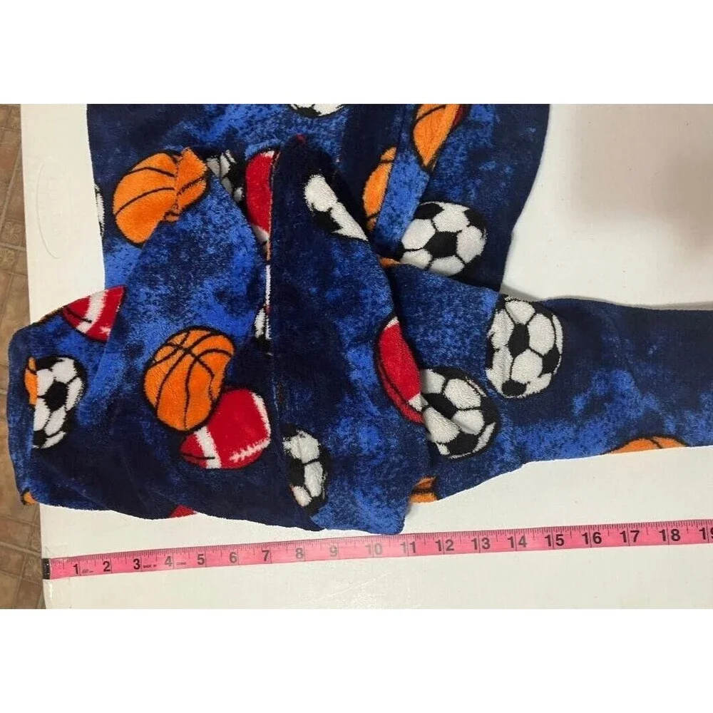Cherokee Kids Blue Fleece Bath Robe Size S‎ Basketball Football Soccer